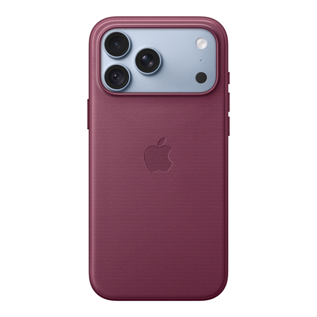 iPhone 18 Pro Max TechWoven Case with MagSafe – Mulberry, back view on iPhone 18 Pro Max in glacier