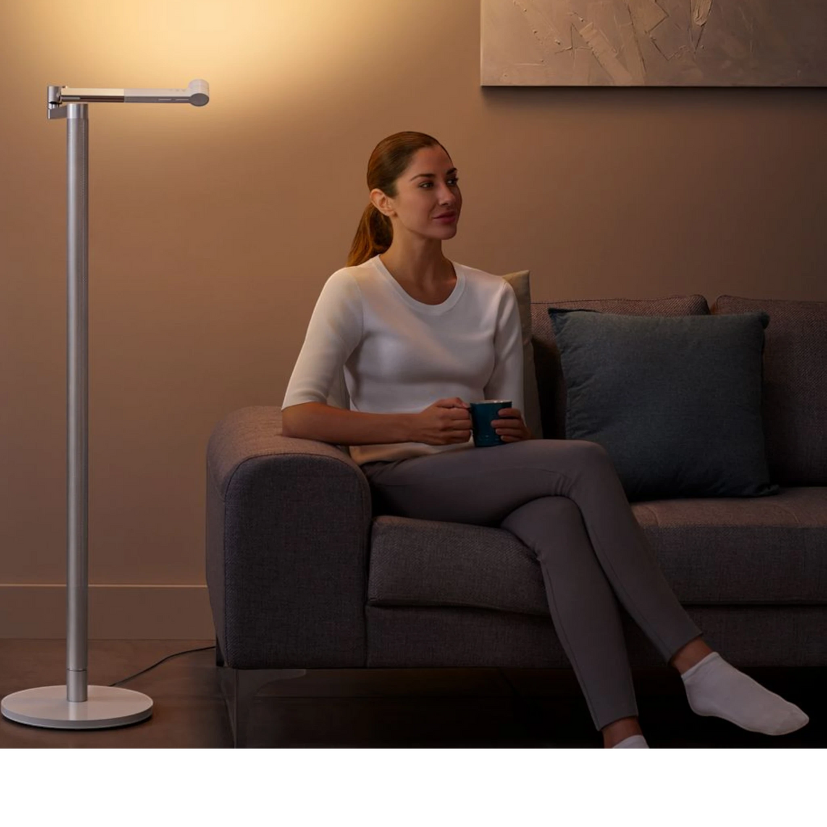 Dyson Solarcycle Morph Floor Light, White/Silver lifestyle