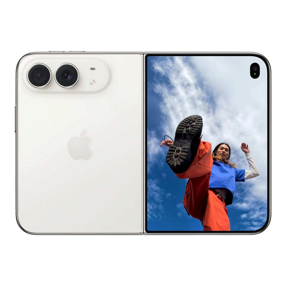 Apple iPhone Duo Star White — fully unfolded exterior