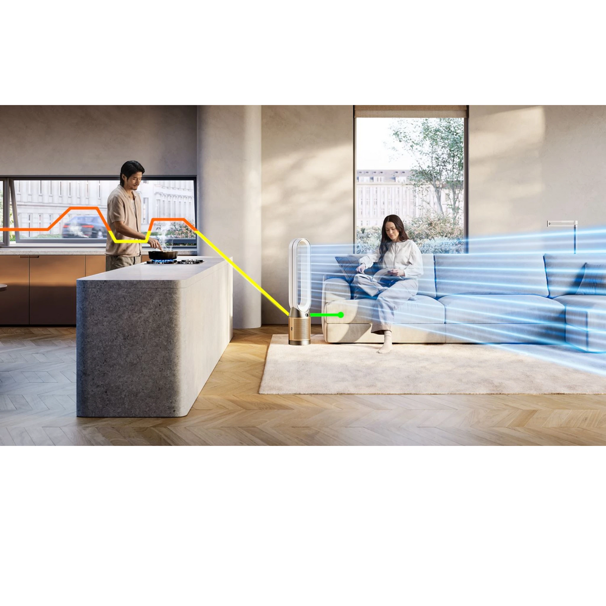 Dyson Purifier Cool PC2 De-NOx, White/Gold lifestyle