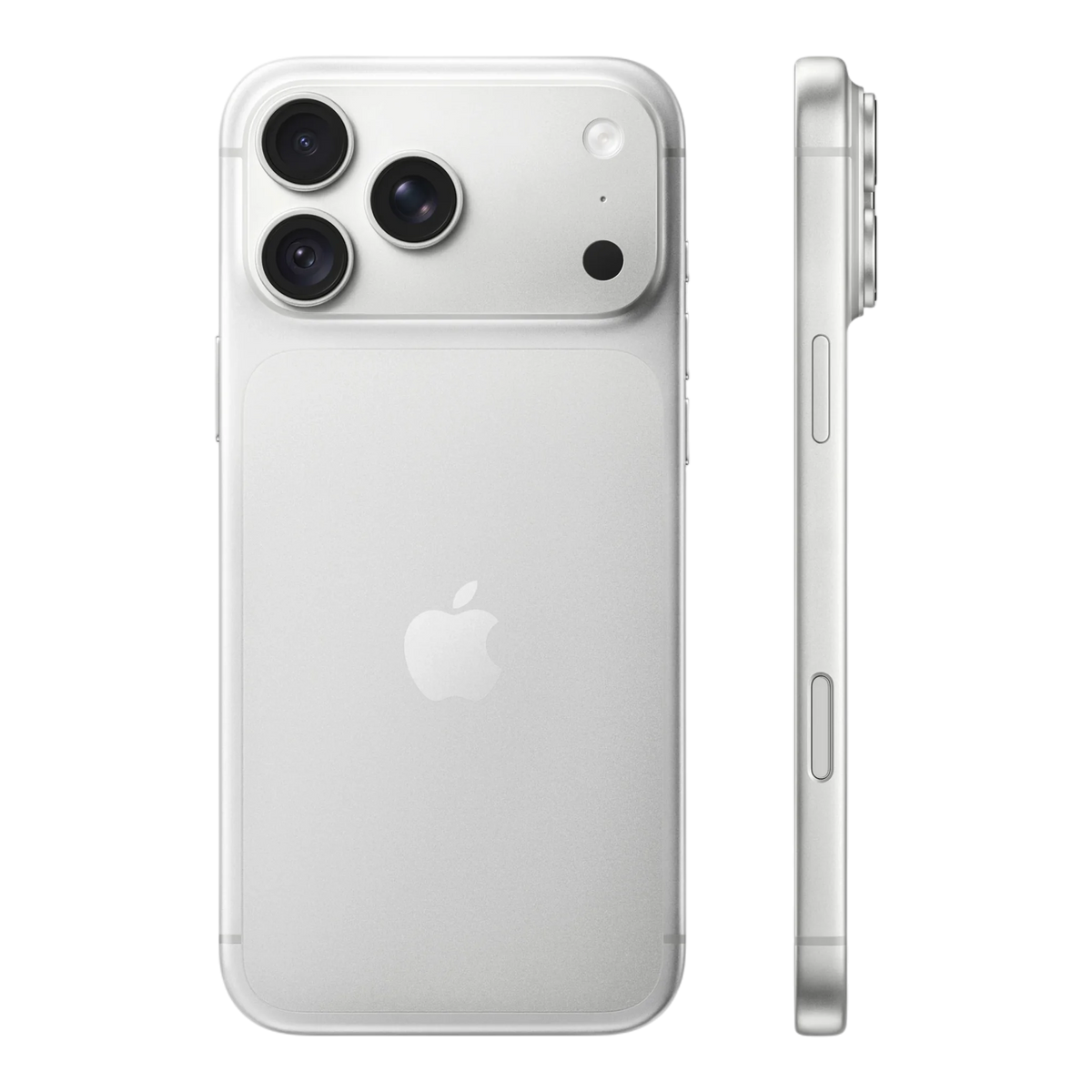Apple iPhone 18 Pro Max Silver — back and side profile