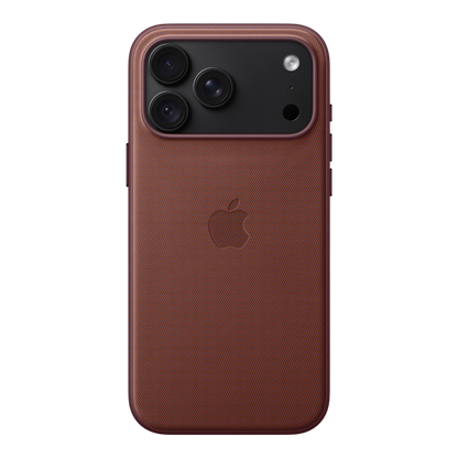 iPhone 18 Pro Max TechWoven Case with MagSafe – Burgundy, back view on iPhone 18 Pro Max in black