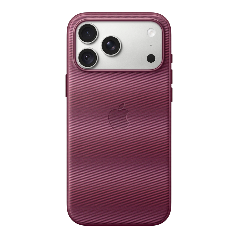 iPhone 18 Pro Max TechWoven Case with MagSafe – Mulberry, back view on iPhone 18 Pro Max in silver