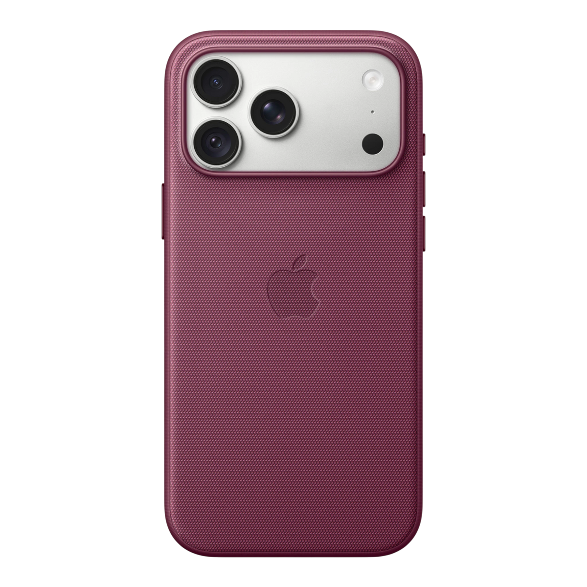 iPhone 18 Pro Max TechWoven Case with MagSafe – Mulberry, back view on iPhone 18 Pro Max in silver