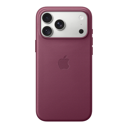 iPhone 18 Pro Max TechWoven Case with MagSafe – Mulberry, back view on iPhone 18 Pro Max in silver