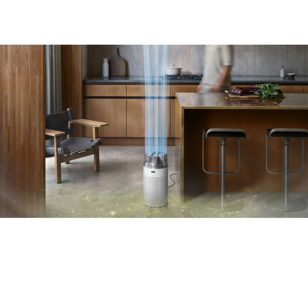 Dyson HushJet Purifier Compact, White/Silver close-up