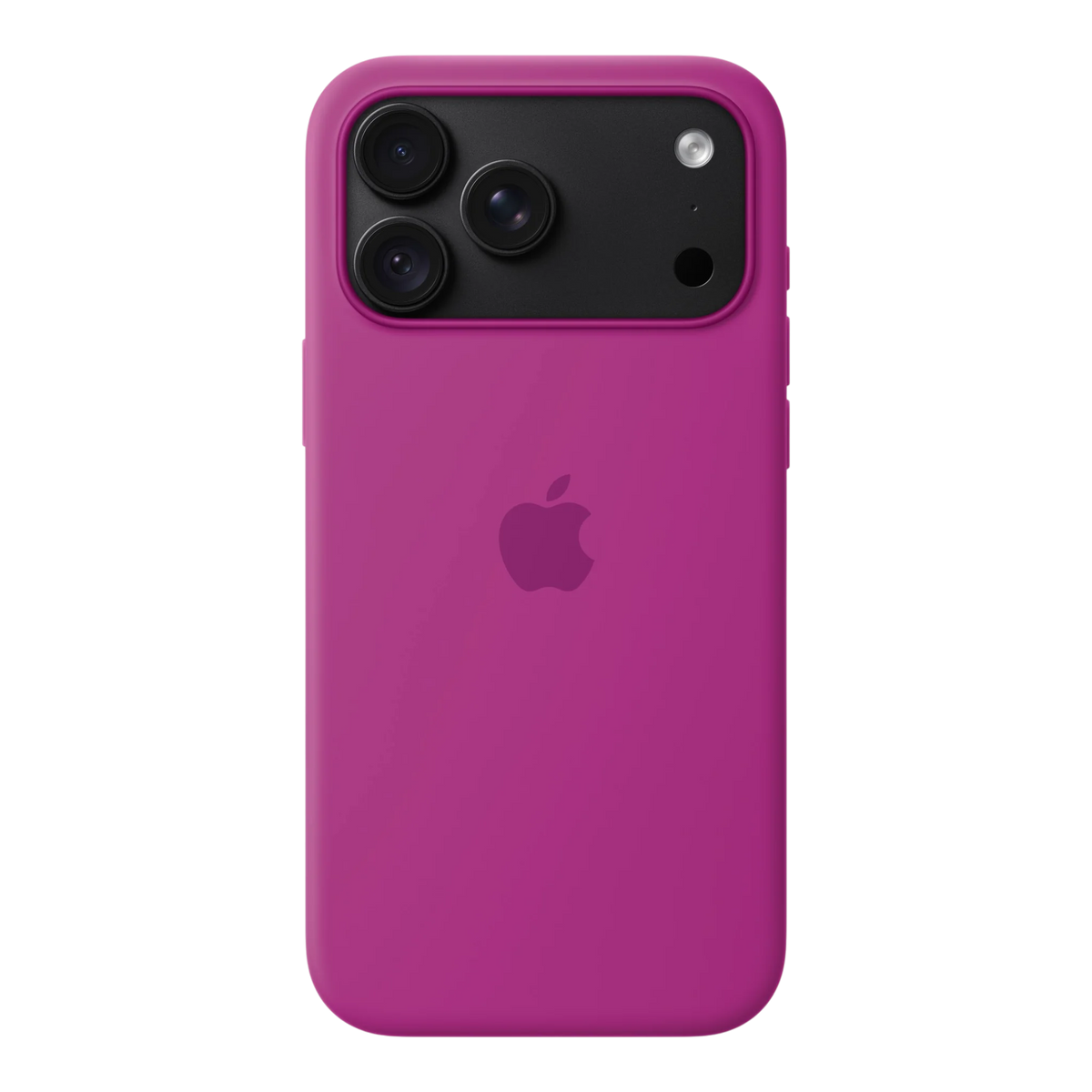 iPhone 18 Pro Max Silicone Case with MagSafe - Magenta, back view on iPhone 18 Pro Max in black