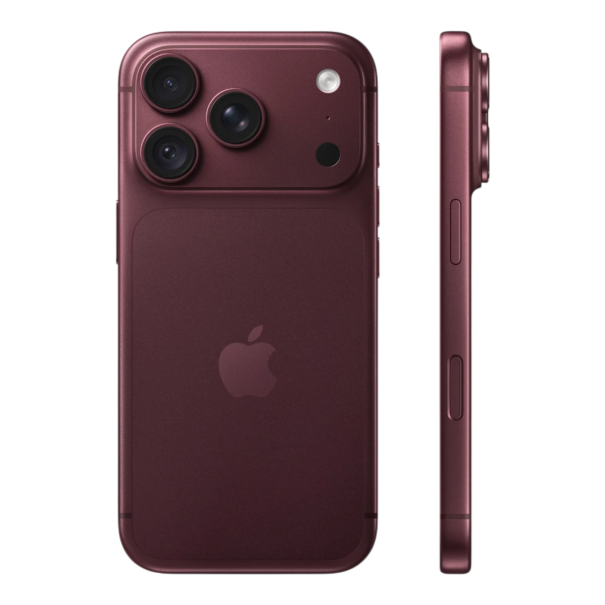 Apple iPhone 18 Pro Burgundy — back and side profile