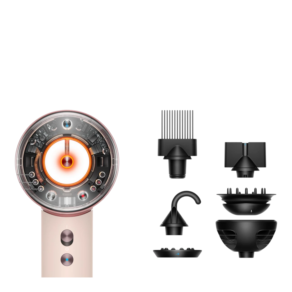 Dyson Supersonic Nural hair dryer Curly+Coily, Ceramic pink/Rose gold with attachments
