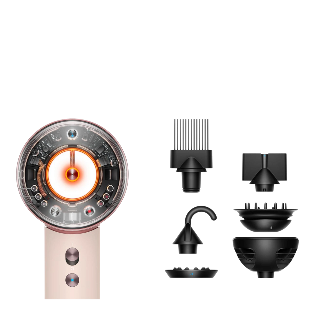 Dyson Supersonic Nural hair dryer Curly+Coily, Ceramic pink/Rose gold with attachments