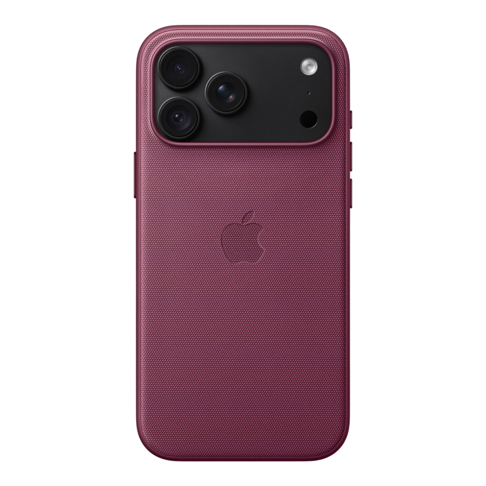iPhone 18 Pro Max TechWoven Case with MagSafe – Mulberry, back view on iPhone 18 Pro Max in black