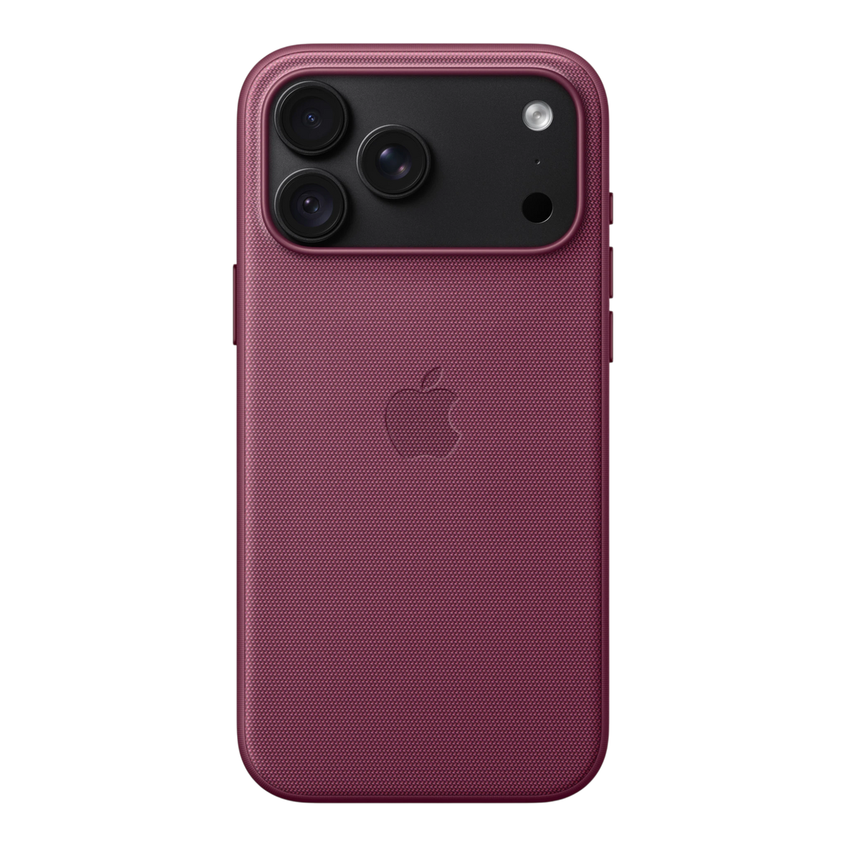 iPhone 18 Pro Max TechWoven Case with MagSafe – Mulberry, back view on iPhone 18 Pro Max in black