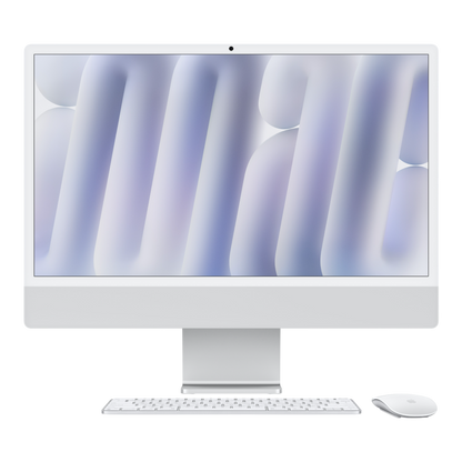 iMac (All In One) 24-inch (2024) MWUV3 - M4 chip 10-Core CPU 10-Core GPU 16GB Unified Memory 512GB SSD Storage Silver