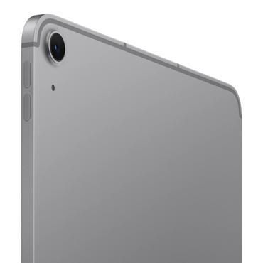 iPad Air in Space Gray showcasing the back, camera, and buttons.
