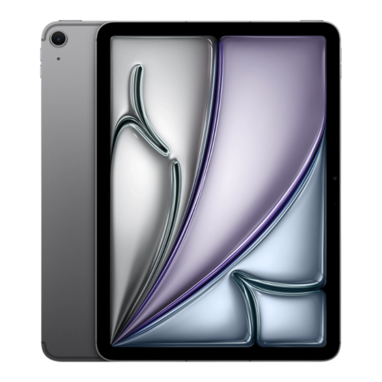 iPad Air in space gray showcasing its sleek design and vibrant display.