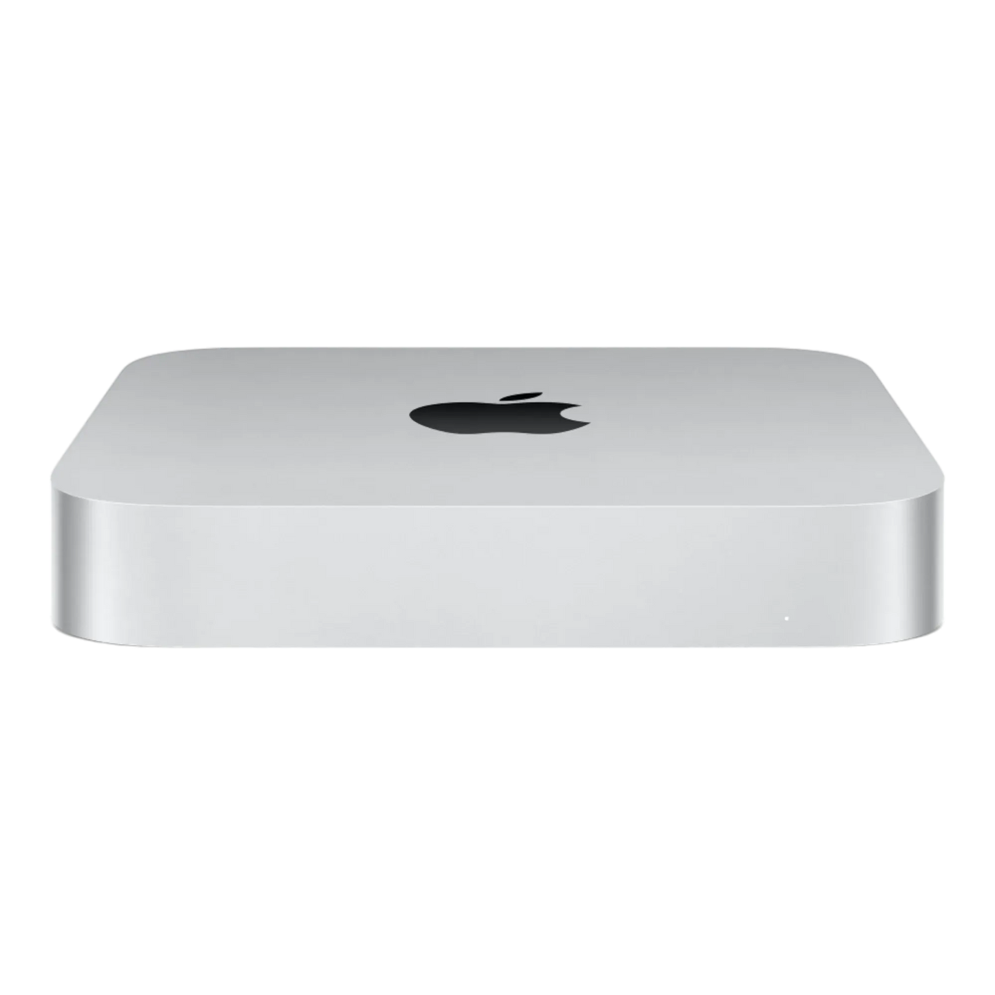 Apple Mac Mini M2 desktop computer — front view with minimal silver aluminum design