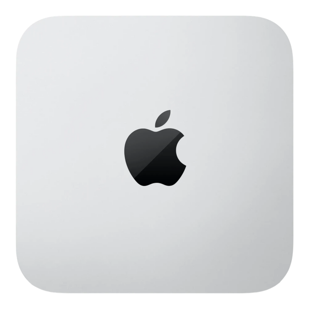 Apple Mac Mini M2 — top view with Apple logo on silver aluminum casing