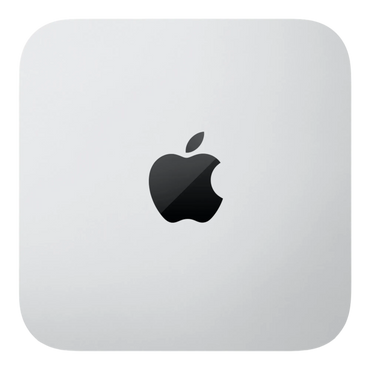 Apple Mac Mini M2 — top view with Apple logo on silver aluminum casing