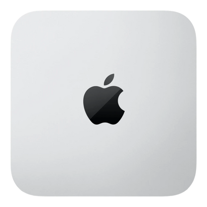 Apple Mac Mini M2 — top view with Apple logo on silver aluminum casing