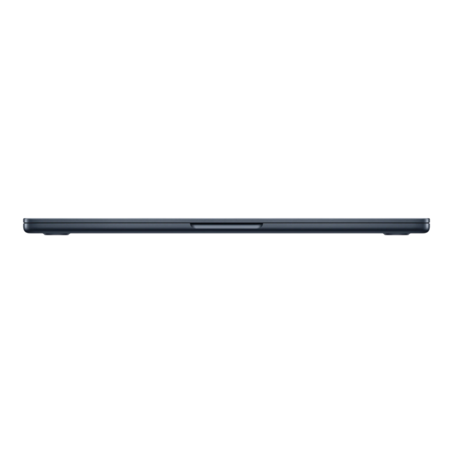Midnight Apple MacBook Air M5, 13-inch, viewed from the side showcasing its sleek profile and design.