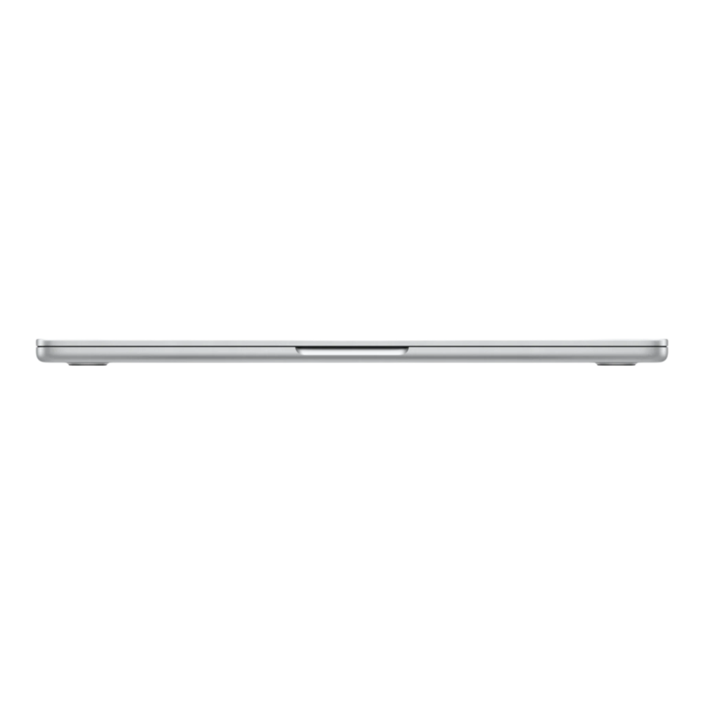 Sleek silver MacBook Air 13-inch displayed from the side, highlighting its slim profile.