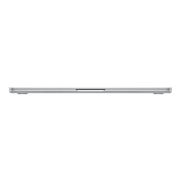 Sleek silver MacBook Air 13-inch displayed from the side, highlighting its slim profile.