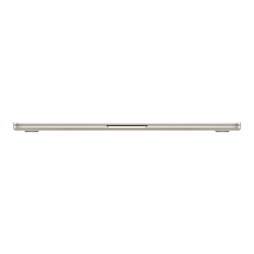 13-inch MacBook Air in Starlight color, viewed from the side showcasing its sleek design and thin profile.