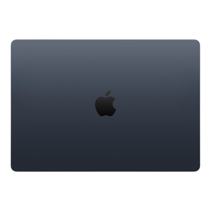 Apple MacBook Air M5 15-inch in Midnight color, showcasing the sleek design and iconic logo.