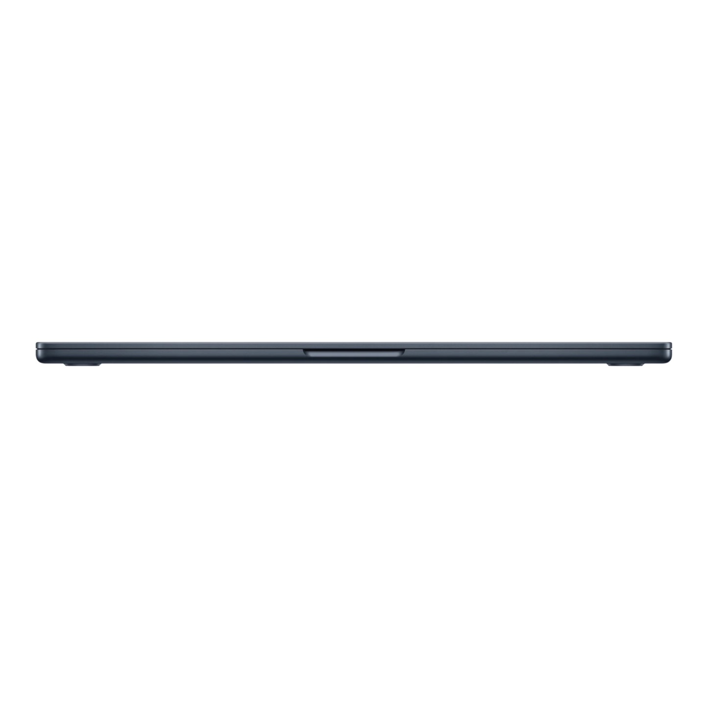 Sleek, side view of the 15-inch MacBook Air M5 in Midnight finish, showcasing its slim design.