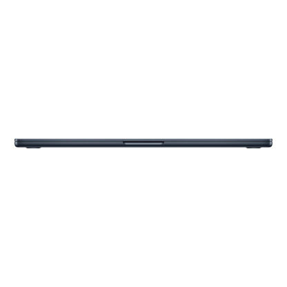 Sleek, side view of the 15-inch MacBook Air M5 in Midnight finish, showcasing its slim design.