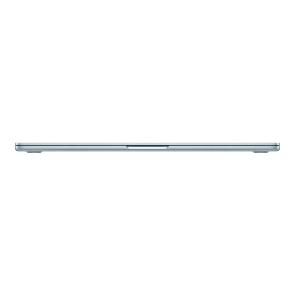Sleek silver MacBook Air M5, 15-inch model, viewed from the side against a black background.