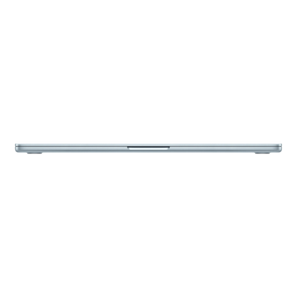 Sleek silver MacBook Air M5, 15-inch model, viewed from the side against a black background.
