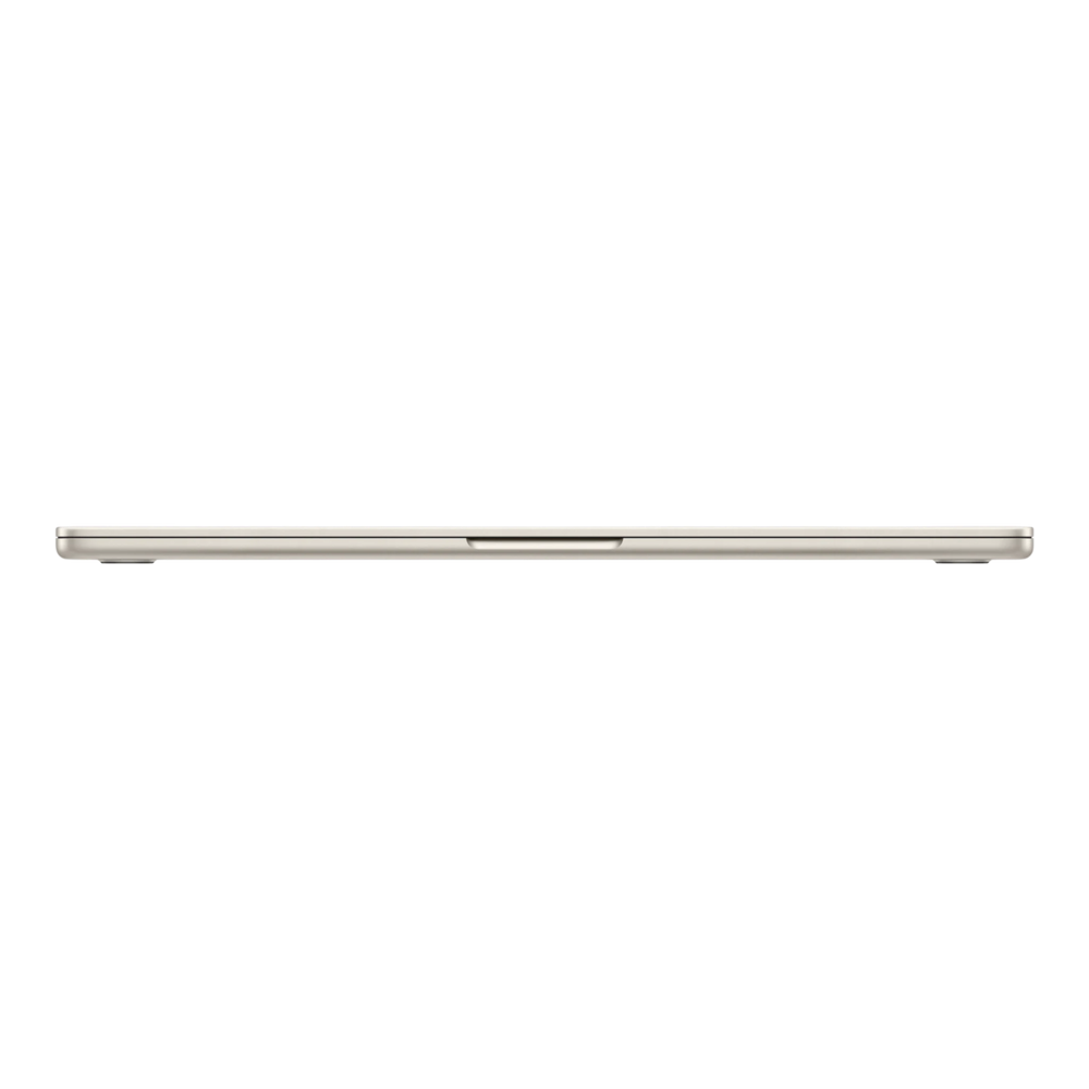 MacBook Air M5, 15-inch, Starlight color, shown in a profile view.