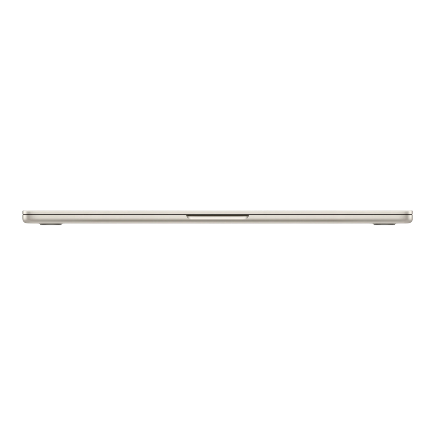 MacBook Air M5, 15-inch, Starlight color, shown in a profile view.