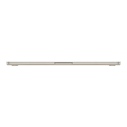 MacBook Air M5, 15-inch, Starlight color, shown in a profile view.