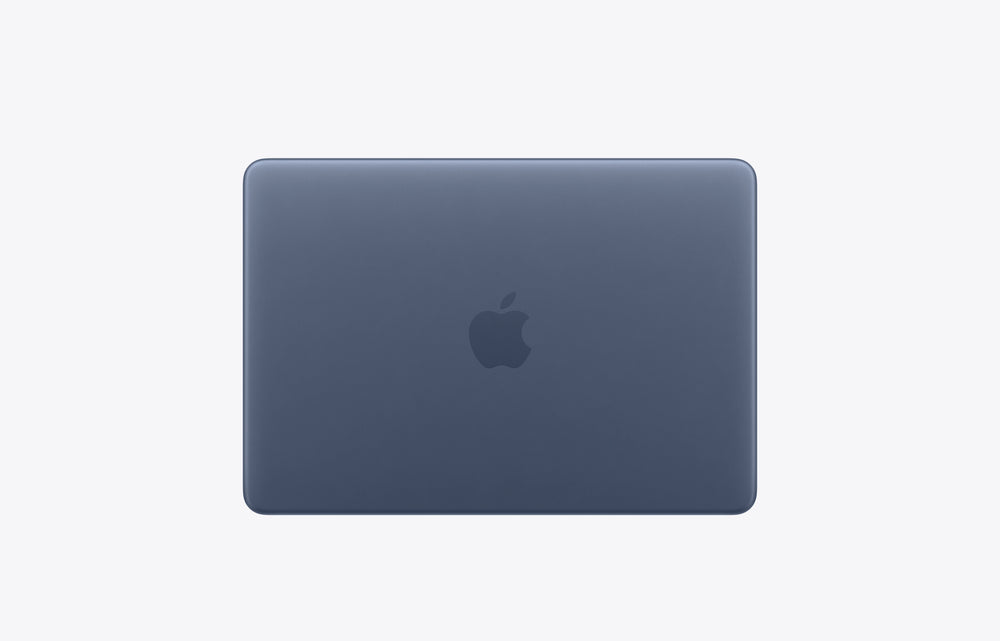 Apple MacBook Neo in Indigo, featuring a sleek design with the Apple logo on the cover.