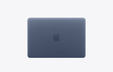 Apple MacBook Neo in Indigo, featuring a sleek design with the Apple logo on the cover.