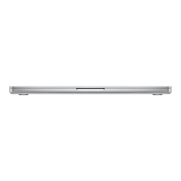 14-inch silver MacBook Pro with M5 Max processor, displayed in a side view showing its slim profile.