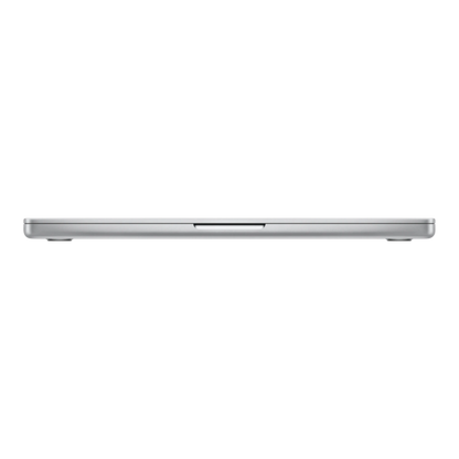 14-inch silver MacBook Pro with M5 Max processor, displayed in a side view showing its slim profile.