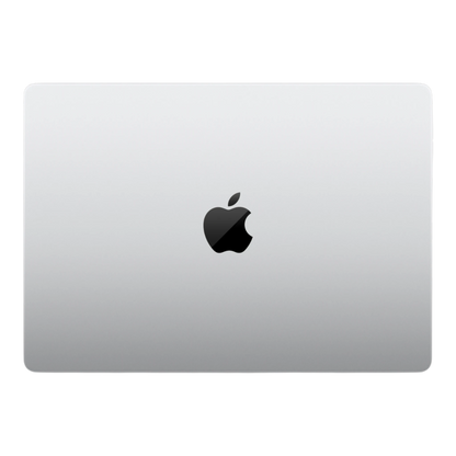 Apple MacBook Pro M5 Max 14-inch in silver, showcasing a sleek, minimalist design with the iconic Apple logo.