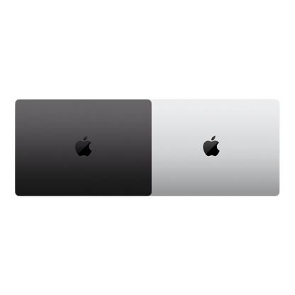 Dual-color Apple MacBook Pro M5 Max 16-inch in space gray and silver.