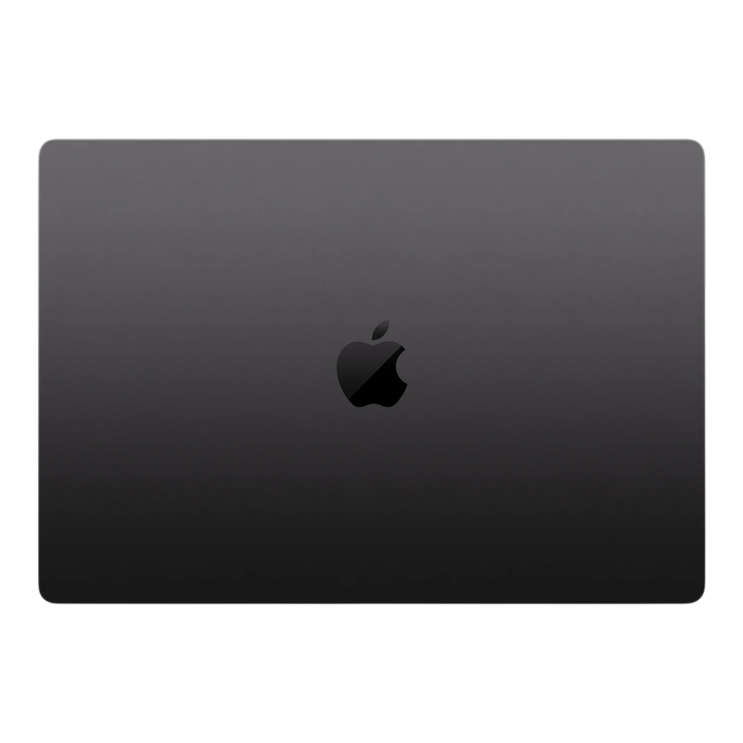 Apple MacBook Pro 16-inch in Space Black with logo on the top cover.