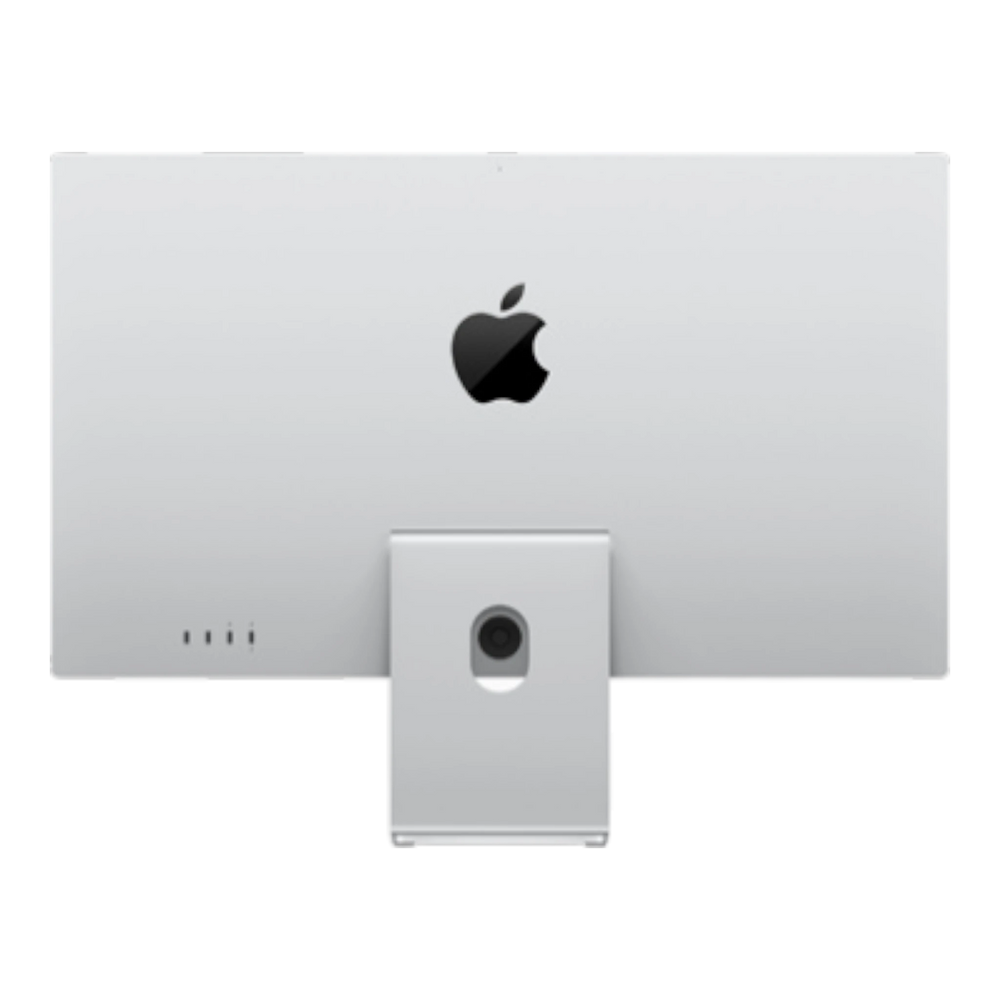 Back view of Apple Studio Display with a tilt-adjustable stand.