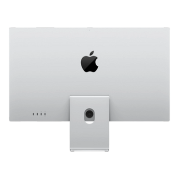 Back view of Apple Studio Display with a tilt-adjustable stand.