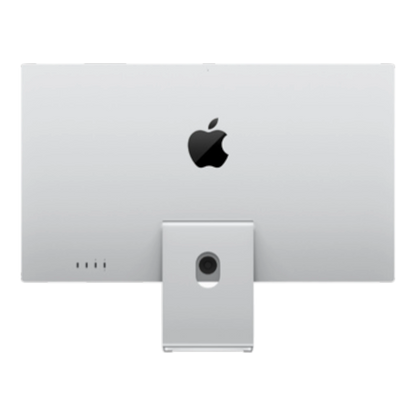 Back view of Apple Studio Display with a tilt-adjustable stand.