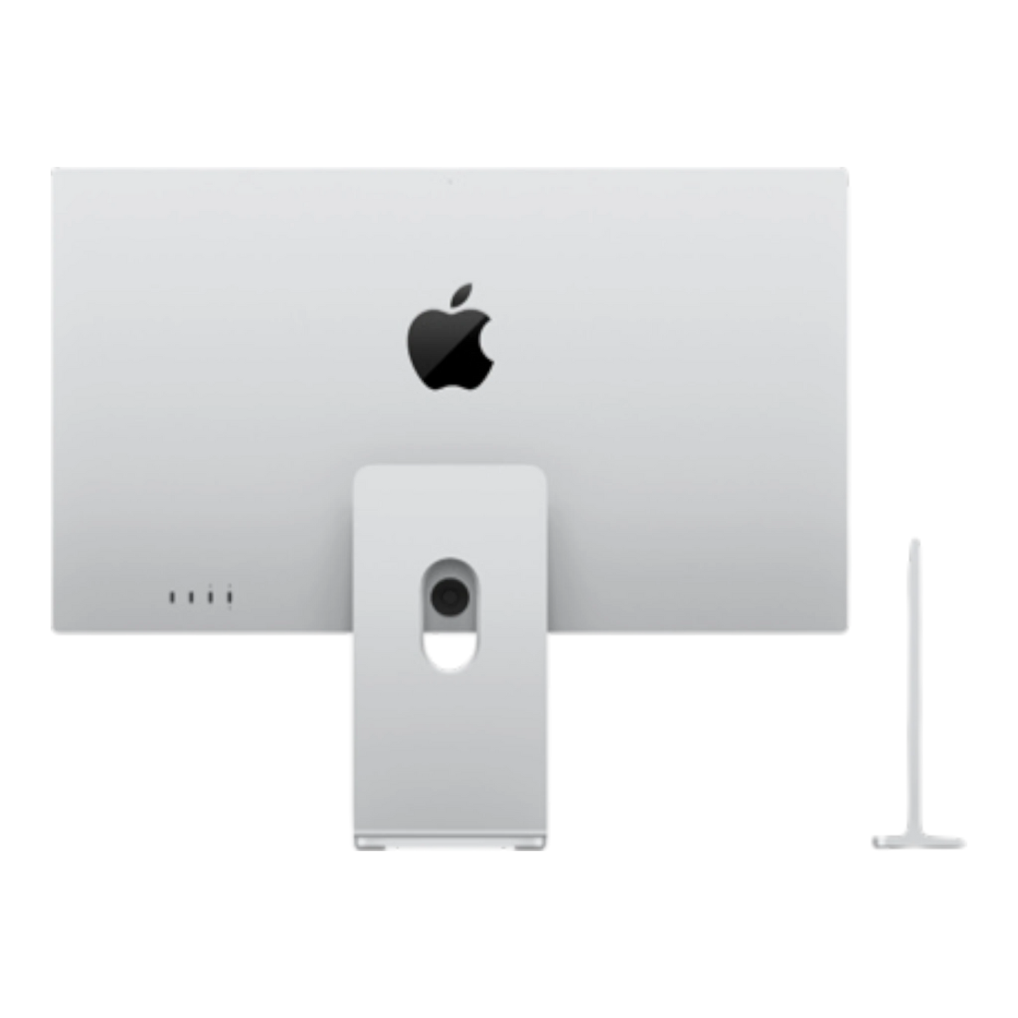 Apple Studio Display with tilt and height-adjustable stand, shown from the back.