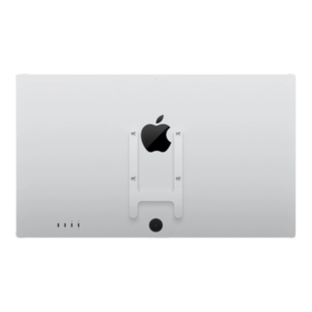 Apple Studio Display VESA mount adapter attached to the back of the monitor.