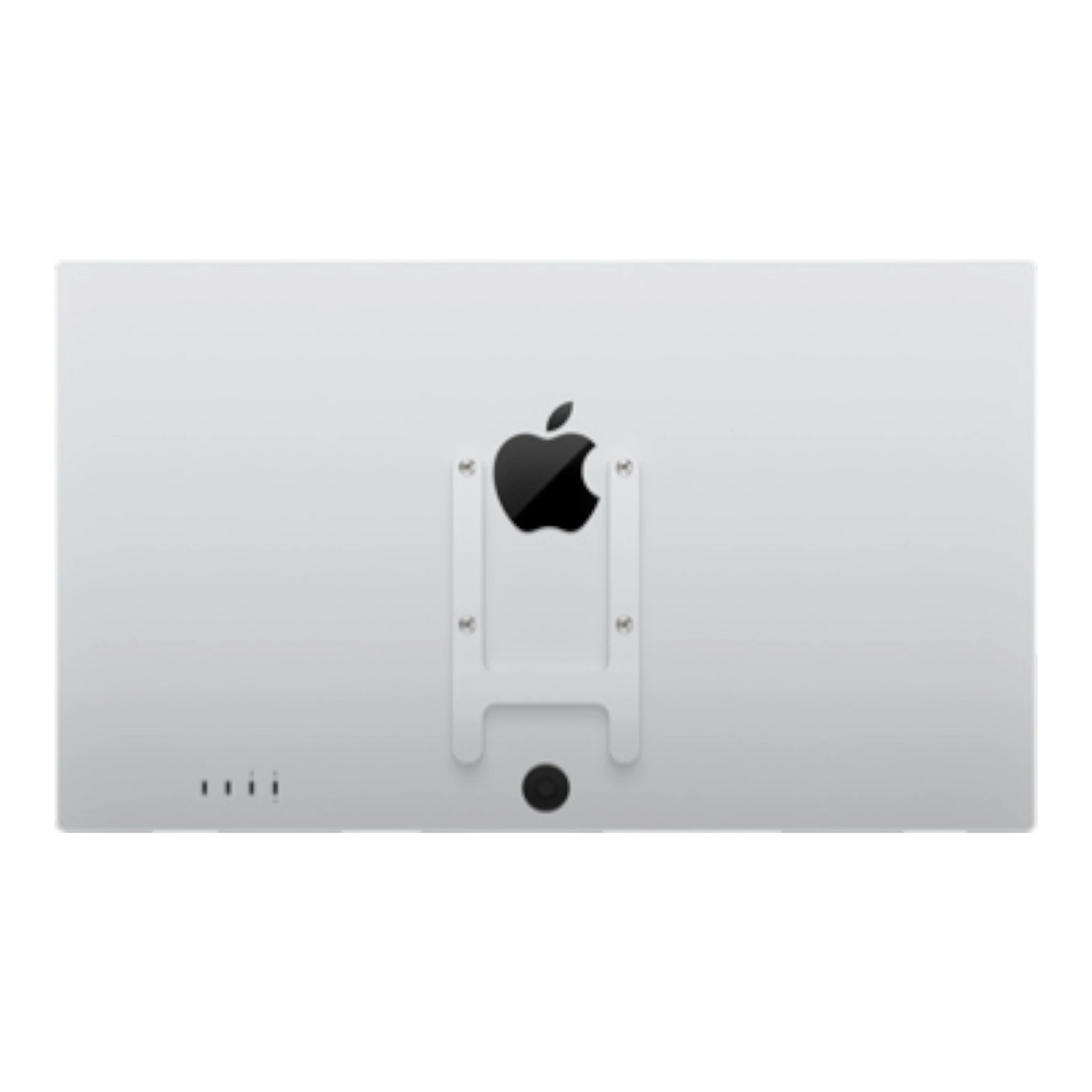 Back view of an Apple Studio Display with a VESA mount adapter attached.