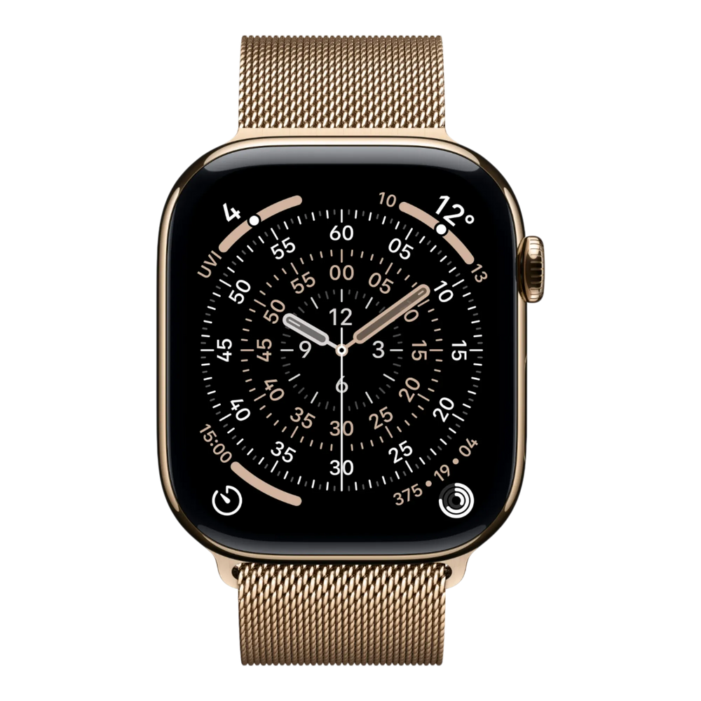 Apple Watch Series 11 GPS + Cellular, 46mm Gold Titanium Case with Gold Milanese Loop - S/M 45676e-4.myshopify.com Apple Apple Watch Series 11 GPS + Cellular, 46mm Gold Titanium Case with Gold Milanese Loop - S/M 45676e-4.myshopify.com Apple