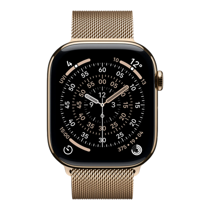 Apple Watch Series 11 GPS + Cellular, 46mm Gold Titanium Case with Gold Milanese Loop - S/M 45676e-4.myshopify.com Apple Apple Watch Series 11 GPS + Cellular, 46mm Gold Titanium Case with Gold Milanese Loop - S/M 45676e-4.myshopify.com Apple